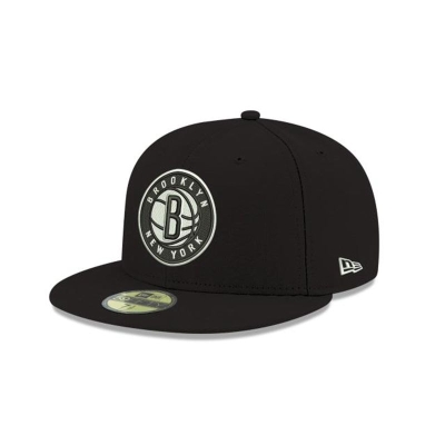 Black Brooklyn Nets Hat - New Era NBA Team Color 59FIFTY Fitted Caps USA4309187